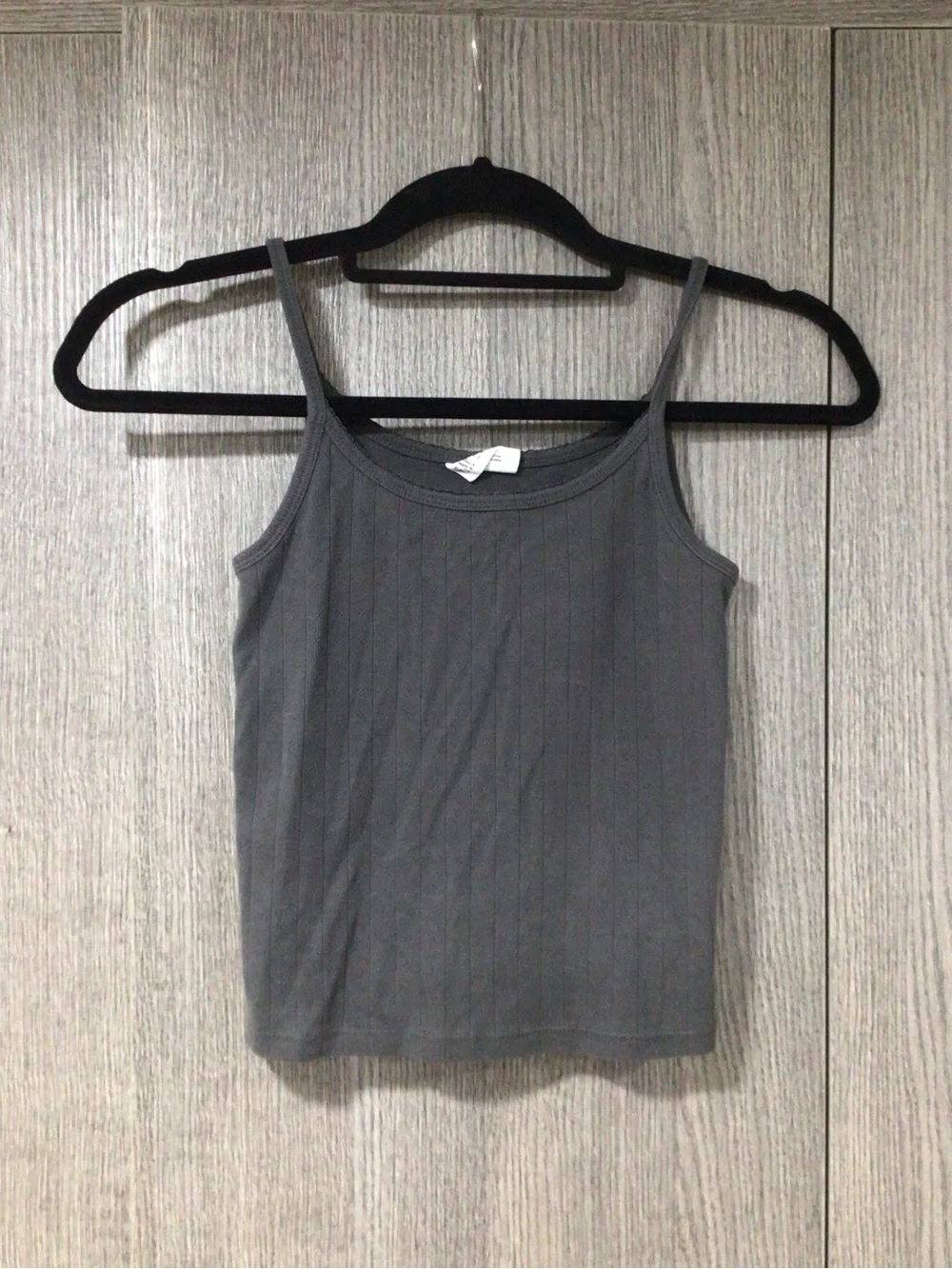 GAP Dark Gray Ribbed Tank Top with Thin Straps